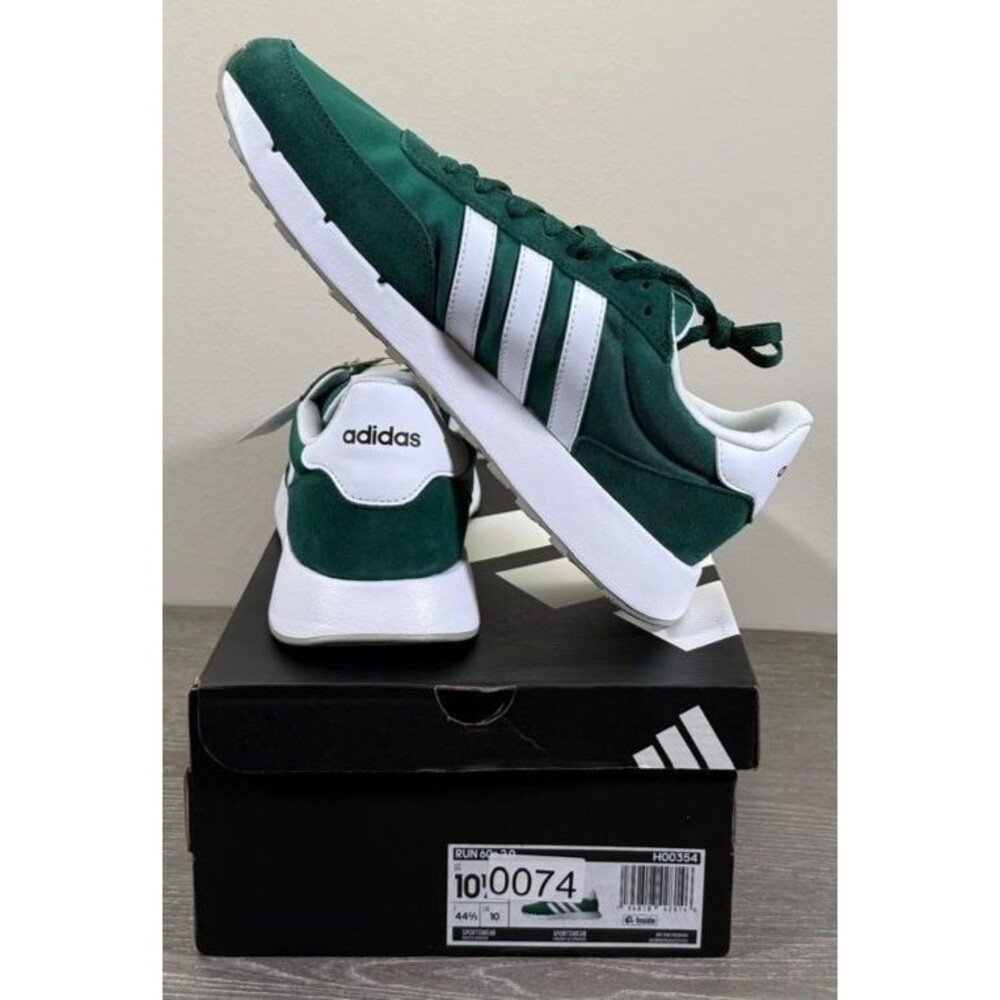 Adidas Run 60s 2.0 Mens Retro Running Shoe Athletic Sneaker Green Sz 10.5 New 🎁